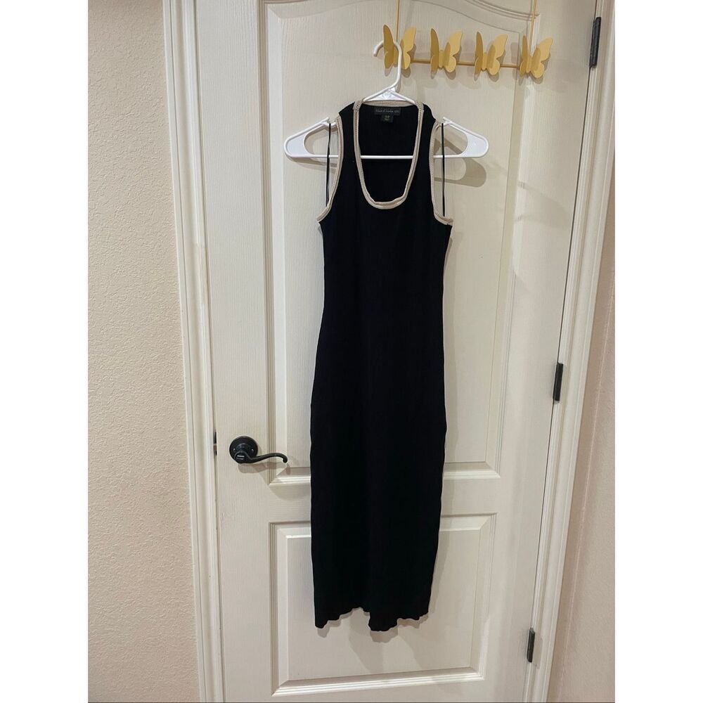 House of Harlow Ribbed Contrast Trim Thick Knit MIDI Dress Size Medium